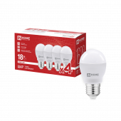 Лампа светодиодная LED-ШАР-VC 4PACK 18Вт 230В Е27 4000К 1620Лм (4шт./упак) IN HOME, Лампы светодиодные бытовые	