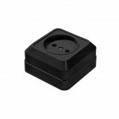 Розетка одинарная BOLLETO черная накладная 7022B IN HOME, Электроустановочные изделия накладные BOLETTO	