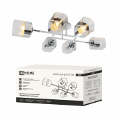 Люстра поворотная под лампу AURA TESO-6E27ST-WH 6хЕ27 прозрачные плафоны, белый корпус IN HOME, Светильники под лампу	