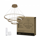 Светильник светодиодный ESTETIKA RING-140RC-3GL 140Вт 230В 3000-6500K 600/400/200 1.2м трос пульт ДУ золото IN HOME, Светильники декоративные светодиодные	