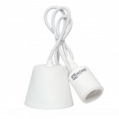 Патрон Е27 силиконовый со шнуром 1м белый IN HOME, Патроны для лампы	