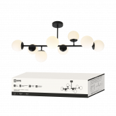 Люстра под лампу AURORA LUNA-8G9-BL 8xG9 матовые плафоны, черный корпус IN HOME, Светильники под лампу	