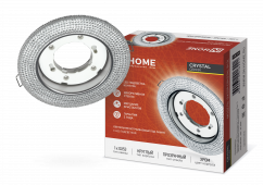 Светильник встраиваемый GX53R-crystal R12L с подсветкой 4К под лампу GX53 Прозрачный/Хром IN HOME, Светильники точечные встраиваемые	