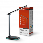 Светильник настольный светодиодный PLUS ССО-20Ч 12Вт 3000-6500К 640Лм RGB-подсветка, сенсор, с адаптером ЧЕРНЫЙ IN HOME, Светильники настольные светодиодные	