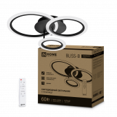 Светильник светодиодный ELEGANT BLISS-B 60Вт 230В 3000-6500K 4700Лм 508х390х120мм c пультом ДУ черный IN HOME, Светильники декоративные	