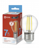 Лампа светодиодная LED-ШАР-deco 7Вт 230В Е27 6500К 810Лм прозрачная IN HOME купить с доставкой по низкой цене от  Лампа светодиодная LED-ШАР-deco 7Вт 230В Е27 6500К 810Лм прозрачная IN HOME, Лампы светодиодные филамент