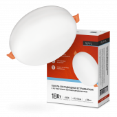 Панель светодиодная встраиваемая безрамочная RLP-FL 18Вт 230В 6500К 1620Лм 120мм с регулируемым монтажом 45-100мм белая IP20 IN HOME, Панели светодиодные встраиваемые	