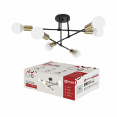 Люстра под лампу LOFT EASY-6E27-BLT 6хЕ27 черный, латунь IN HOME, Светильники под лампу	