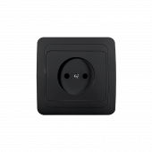 Розетка одинарная CLASSICO черная 2022B IN HOME, Электроустановочные изделия встраиваемые	