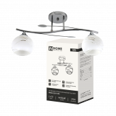 Люстра линейная под лампу AURA PERLA-2E27-LWC 2хЕ27 матовый плафон, хром IN HOME, Светильники под лампу	