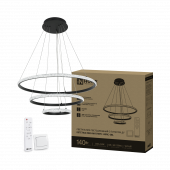 Светильник светодиодный ESTETIKA RING-MYSTERY-140RC-3BL 140Вт 3000-6500K 600/400/200 1.2м пульт ДУ черный IN HOME, Светильники декоративные светодиодные	