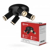 Светильник потолочный НПБ СПОТ-4RxGU10-AR-BL под GU10 с круглой базой черный IN HOME, Светильники потолочные накладные	