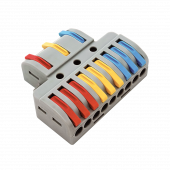 Клемма проходная разветвительная КПР 222-4139 с рычагами 3/9 полюса 0.08-2.5/4мм2 (3шт./уп.) IN HOME, Наконечники, гильзы, колпачки