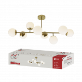 Люстра под лампу AURORA LUNA-8G9-LT 8xG9 матовые плафоны, латунный корпус IN HOME, Светильники под лампу	