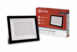 Прожектор светодиодный СДО-7 100Вт 230В 6500К IP65 черный IN HOME, Светильники уличные коммерческие	