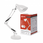Светильник настольный под лампу на основании + струбцина СНО 17Б-E27 230В БЕЛЫЙ IN HOME, Светильники настольные под лампу	
