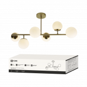 Люстра под лампу AURORA LUNA-6G9-LT 6xG9 матовые плафоны, латунный корпус IN HOME, Светильники под лампу	