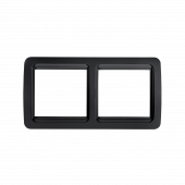 Рамка двойная горизонтальная CLASSICO черная 2302HB IN HOME, Электроустановочные изделия встраиваемые	