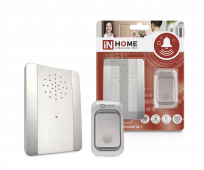 Звонок беспроводной ЗБ-9 38 мелодий с регулировкой звука, подсветкой, 150м цифр. кодир. с кнопкой IP44 СЕРЕБРЯНО-БЕЛЫЙ IN HOME, Звонки беспроводные	