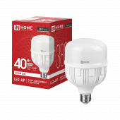 Лампа светодиодная LED-HP-PRO 40Вт 230В Е27 с адаптером E40 4000К 3800Лм IN HOME, Лампы светодиодные коммерческие	