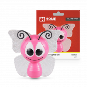 Ночник светодиодный NLA 15-BP-DS БАБОЧКА розовая с датчиком освещения 230В IN HOME, Ночники	