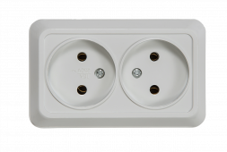Розетка двойная BOLLETO белая накладная 7102 IN HOME, Электроустановочные изделия накладные BOLETTO	