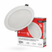 Панель светодиодная встраиваемая круглая RLP-DD 18Вт 230В 4000К 1440Лм 177мм, датчик движения, белая IP40 IN HOME, Декоративные светодиодные панели	