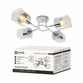 Люстра поворотная под лампу AURA TESO-4E27ST-WH 4хЕ27 прозрачные плафоны, белый корпус IN HOME, Светильники под лампу	