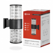 Светильник уличный настенный двусторонний НБУ ART-2хA60-BL алюминиевый черный IP54 IN HOME, Светильники светодиодные уличные	