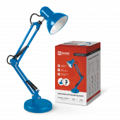 Светильник настольный под лампу на основании + струбцина СНО 15ТС-E27 230В СИНИЙ IN HOME, Светильники настольные под лампу	