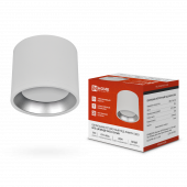 Светильник потолочный НПБ ЦИЛИНДР GX53-CH/WH под лампу GX53 95х80мм белый/хром IN HOME, Светильники потолочные накладные	