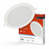 Панель светодиодная встраиваемая круглая RLP 24Вт 230В 6500К 1440Лм 300мм белая IP40 IN HOME, Панели светодиодные встраиваемые	