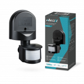 Датчик движения инфракрасный ДД 08Ч 1200Вт 180 гр.12м IP44 черный NEOX, Датчики движения и фотореле	