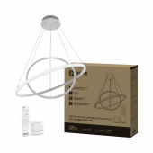 Светильник светодиодный ESTETIKA RING-95RC-2WH 95Вт 230В 3000-6500K 600/400 1.2м трос пульт ДУ белый IN HOME, Светильники декоративные светодиодные	