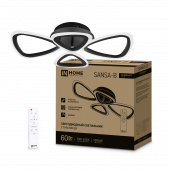 Светильник светодиодный ELEGANT SANSA-B 60Вт 230В 3000-6500K 4700Лм 600х400х75мм c пультом ДУ черный IN HOME, Светильники декоративные светодиодные	