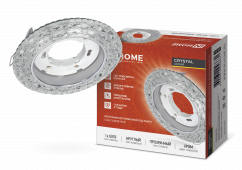 Светильник встраиваемый GX53R-crystal БАБОЧКИ-R15L с подсветкой 4К под GX53 Прозрачный/Хром IN HOME, Светильники точечные встраиваемые	