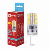Лампа светодиодная LED-JC 3Вт 12В G4 6500К 290Лм IN HOME, Лампы для люстры	