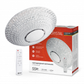 Светильник светодиодный COMFORT CRYSTAL 55Вт 230В 3000-6500K 4400Лм 400x100мм с пультом ДУ IN HOME, Светильники декоративные	