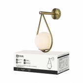 Светильник настенный под лампу AURORA DROP-G9-LT 1хG9 матовый плафон, латунный корпус IN HOME, Светильники под лампу	