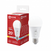 Лампа светодиодная LED-A60-VC 20Вт 230В Е27 2000Лм 3ССТ 3000/4000/6500К с переключателем на лампе IN HOME, Светодиодные Лампы	