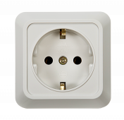 Розетка одинарная с заземлением BOLLETO белая накладная 7028 IN HOME, Электроустановочные изделия накладные BOLETTO	
