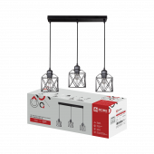 Светильник подвесной под лампу LOFT ATIKO-PN-3E27L-BL 3хЕ27 подвес 1м линейная база черный IN HOME, Люстры и Бра под лампу	