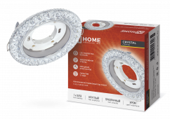 Светильник встраиваемый GX53R-crystal R32L-CC с подсветкой 4К под GX53 Прозрачный/Хром IN HOME, Светильники точечные встраиваемые	