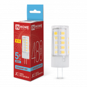 Лампа светодиодная LED-JC 5Вт 12В G4 6500К 480Лм IN HOME, Лампы для люстры	
