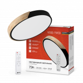 Светильник светодиодный SCANDY SIMPLE-75RCB 75Вт 230В 3000-6500K 6000Лм 400x50мм с пультом ДУ черный IN HOME, Светильники декоративные светодиодные	