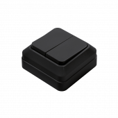 Выключатель двухклавишный BOLLETO черный накладной 7023B IN HOME, Электроустановочные изделия накладные BOLETTO	