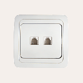 Розетка компьютерная двойная RJ-45 CLASSICO белая 2136 IN HOME, Электроустановочные изделия встраиваемые	