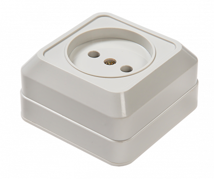 Розетка одинарная BOLLETO белая накладная 7022 IN HOME, Электроустановочные изделия накладные BOLETTO	