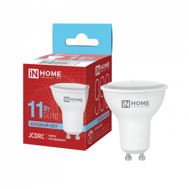 Купить лампа светодиодная led-jcdrc-vc 11вт 230в gu10 6500к 990лм in home от  Лампа светодиодная LED-JCDRC-VC 11Вт 230В GU10 6500К 990Лм IN HOME, Лампы софитные