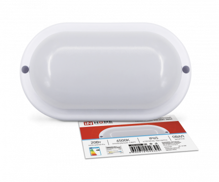 Светильник светодиодный герметичный СПП 2065-ОВАЛ 20Вт 6500К 1800Лм IP65 195х94мм IN HOME, Светильники ЖКХ	